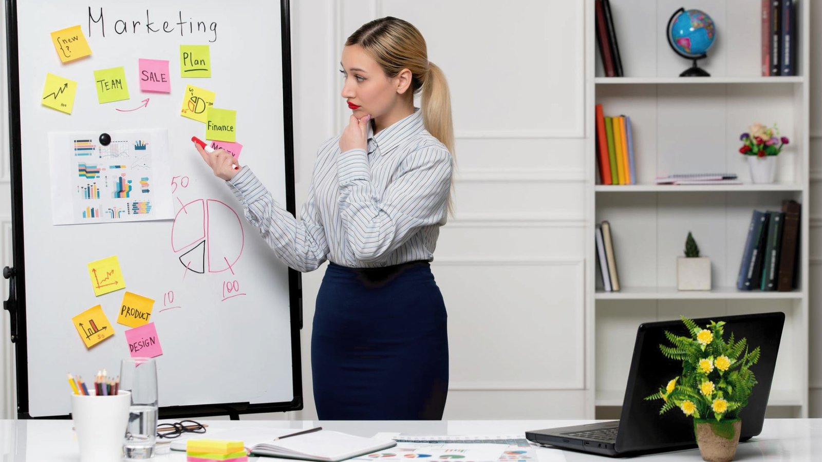 Marketing professional analyzing campaign data, reflecting ClearSky Technologies' strategic RCS messaging solutions.