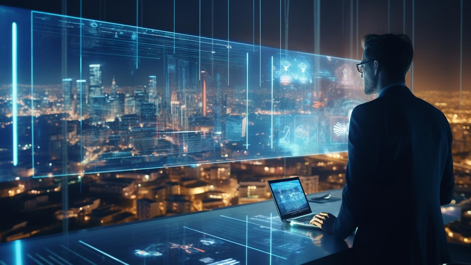 Deckard Technologies visualizes city-wide rental compliance and property data in a high-tech control environment.