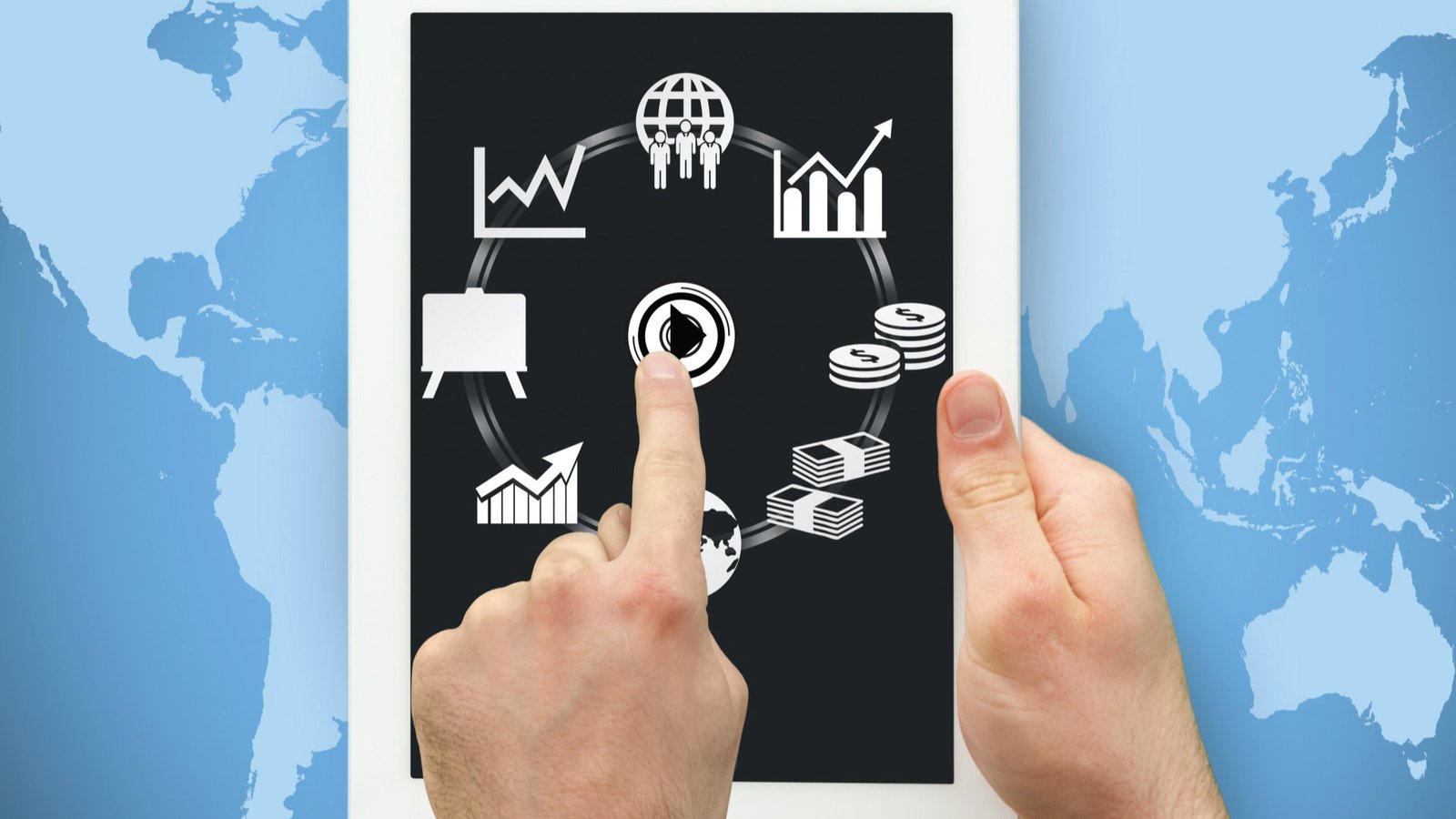 Interactive tablet screen presenting homebuyer metrics and demand insights for property developers.