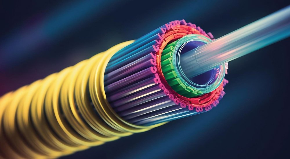 STL 4-core MCF indoor fibre cable showcased at Connected Britain 2025.