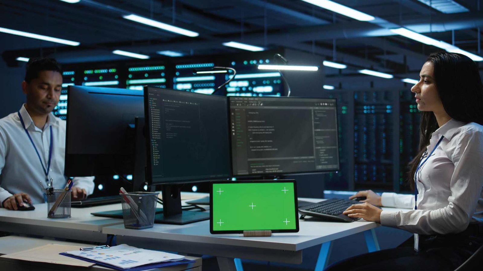 Shentel engineers managing fiber network systems.