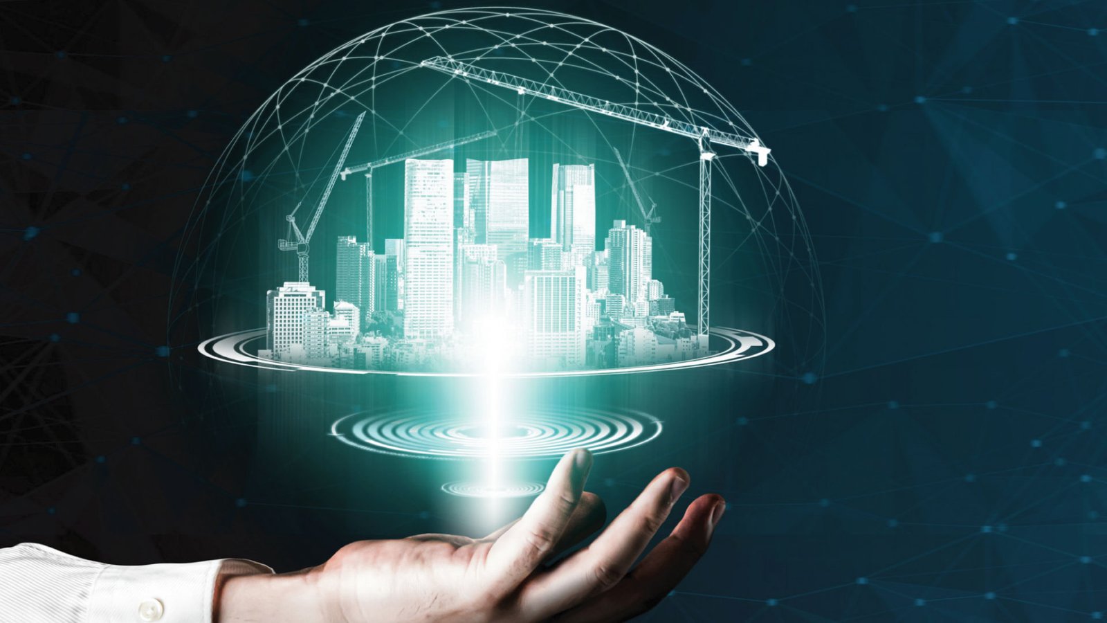 KKR visualizes futuristic urban development and construction through digital innovation.